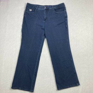 Dream Jeannes By Quacker Factory Womens Blue Denim Straight Leg Jeans Size 14
